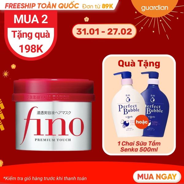 Kem Ủ Tóc Phục Hồi Hư Tổn, Cho Tóc Suôn Mượt Fino Premium Touch 230gr