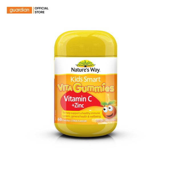Thực Phẩm Bảo Vệ Sức Khỏe Kẹo Dẻo Nature'S Way Kids Smart Vita Gummies Bổ Sung Vitaminc + Zinc 60 Viên