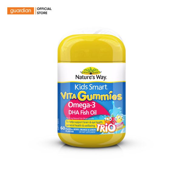 Thực Phẩm Bảo Vệ Sức Khỏe Nature's Way Kids Mart Vita Gummies Bổ Sung Omega3 DHA Dầu Cá 60 Viên