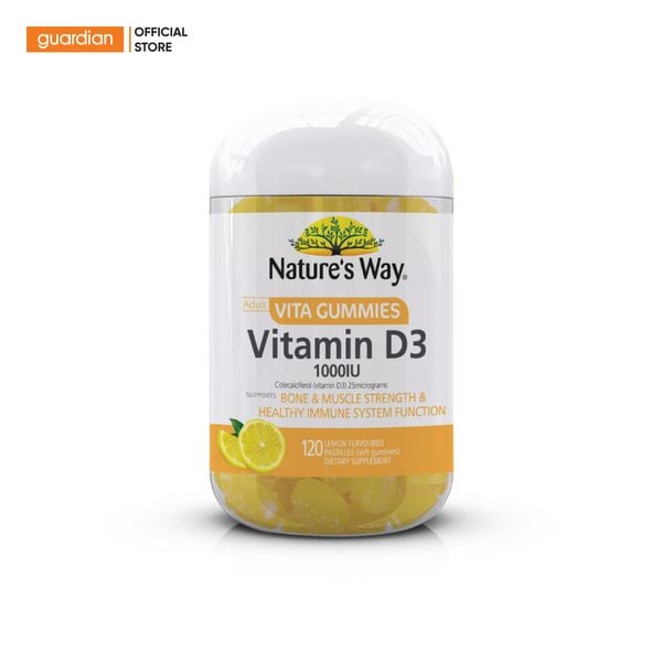 Kẹo Dẻo Hỗ Trợ Hệ Miễn Dịch Nature's Way Adult Vita Gummies Vitamin D3 1000IU 120 Viên