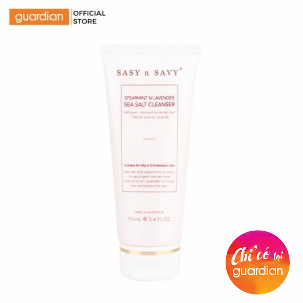 Sữa Rửa Mặt Làm Sạch Sâu Da Sasy N Savy Spearmint N Lavender Sea Salt Cleanser 100Ml