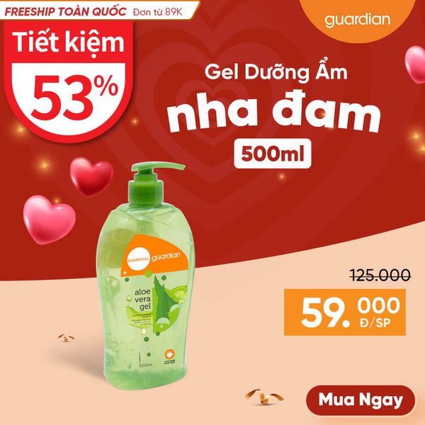 Gel Dưỡng Ẩm Guardian Aloe Vera Gel Chiết Xuất Lô Hội / Nha Đam 500Ml