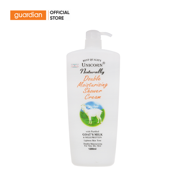 Sữa Tắm Dạng Kem Dưỡng Ẩm Gấp 2 Lần Unicorn Naturally Double Moisturising Shower Cream Tinh Chất Sữa Dê 1200ml