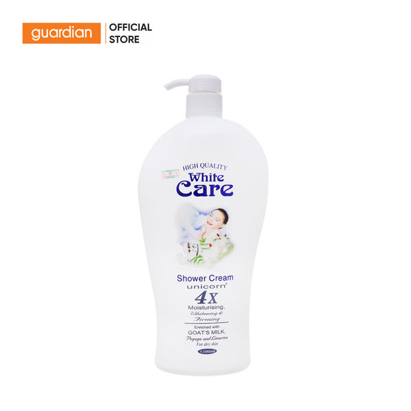 Sữa Tắm Dạng Kem Dưỡng Ẩm Gấp 4 Lần Unicorn White Care Shower Cream Moisturising Tinh Chất Sữa Dê 1200ml