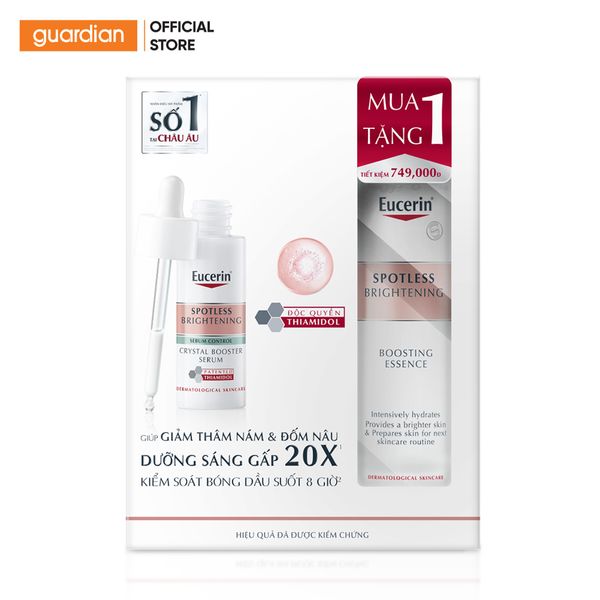 Set Tinh Chất Giảm Thâm Nám Spotless Brightening Eucerin 30Ml + Nước Dưỡng Sáng Và Cấp Ẩm Spotless Brightening Booting Essence Eucerin 100Ml