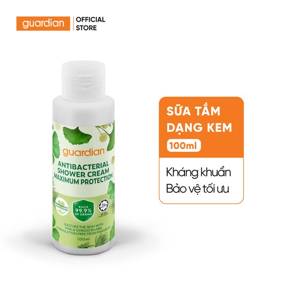 Sữa Tắm Dạng Kem Kháng Khuẩn Guardian Antibacterial Shower Cream Maximum Protection Bảo Vệ Tối Ưu 100Ml
