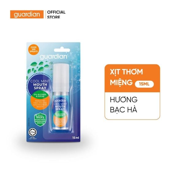 Xịt Thơm Miệng Guardian Cool Mint Mouth Spray Hương Bạc Hà 15ml