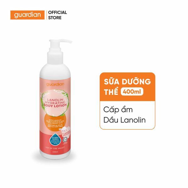 Sữa Dưỡng Thể Cấp Ẩm Guardian HA Lanolin Hydrating Body Lotion Chiết Xuất Dầu Lanolin 400Ml