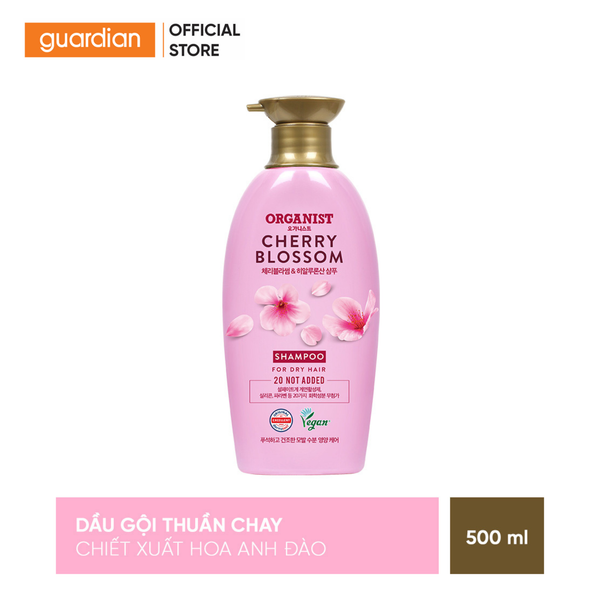 Dầu Gội Dưỡng Tóc Organist Với Chiết Xuất Hoa Anh Đào & Hyaluronic Axit Dành Cho Tóc Khô 500Ml
