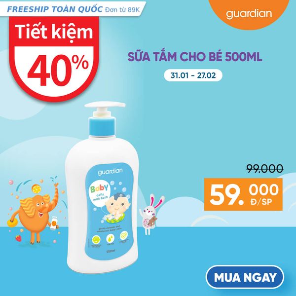 Sữa Tắm Cho Bé Guardian Baby Milk Bath 500ml