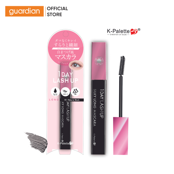 Mascara Chuốt Dài Mi K-Palette 1Day Lash Up Silky Long Mascaraa 01 - Màu Đen Tự Nhiên