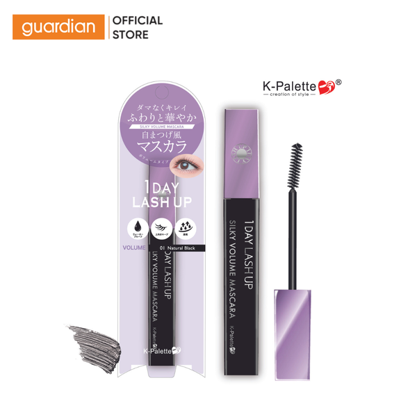 Mascara Chuốt Dày Mi K-Palette 1Day Lash Up Silky Volume Mascaraa 01 - Màu Đen Tự Nhiên