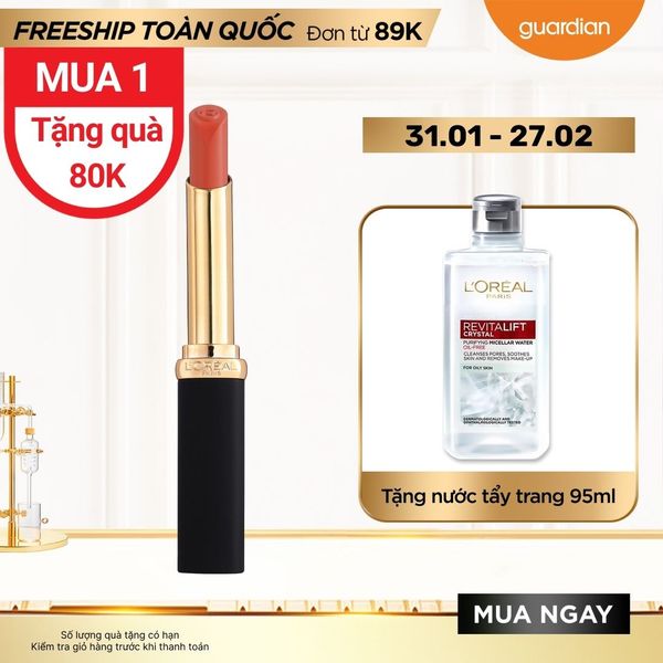 Son Lì 16H, Mịn Mờ Chuẩn Màu, Môi Mềm Căng Mướt Loreal Color Riche Intense Volume Matte #275 La Terra Attitude Cam Cháy 1.8gr
