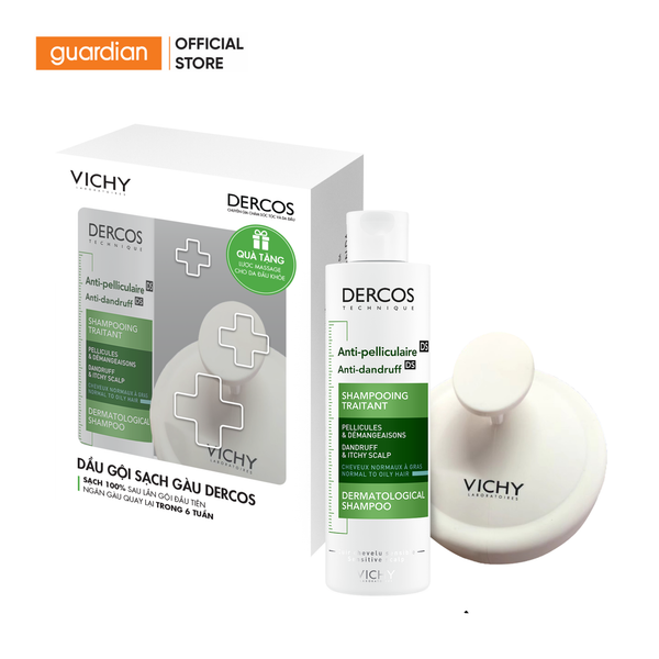 [Tặng Kèm Lược Gội Đầu] Dầu Gội Giảm Gàu Cho Da Đầu Dầu Vichy Dercos Anti Dandruff 200ml