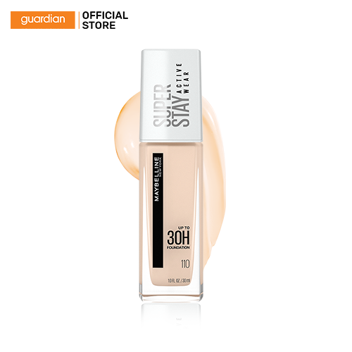Kem Nền Lâu Trôi, Che Phủ Cao, Kháng Nước Nhẹ ,Thoáng Trên Da Maybelline New York Super Stay Activewear Up To 30H Foudation 110 30ml