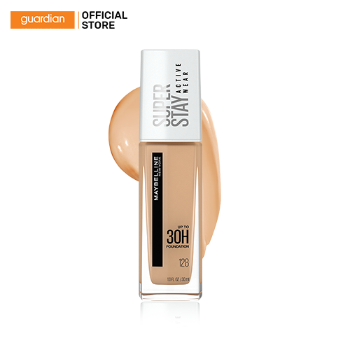Kem Nền Lâu Trôi, Che Phủ Cao, Kháng Nước Nhẹ ,Thoáng Trên Da Maybelline New York Super Stay Activewear Up To 30H Foudation 128 30ml