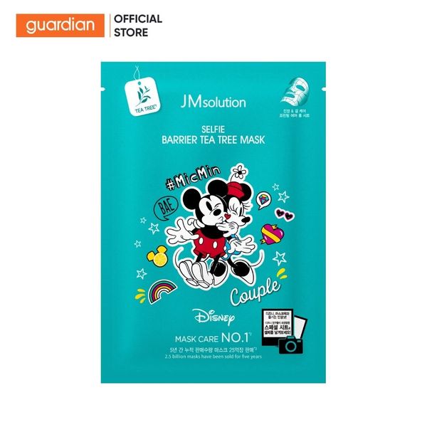 Mặt Nạ Hỗ Trợ Làm Dịu Da JM Solution Selfie Barrier Tea Tree Mask Chiết Xuất Tràm Trà 30ml (Phiên Bản Disney)
