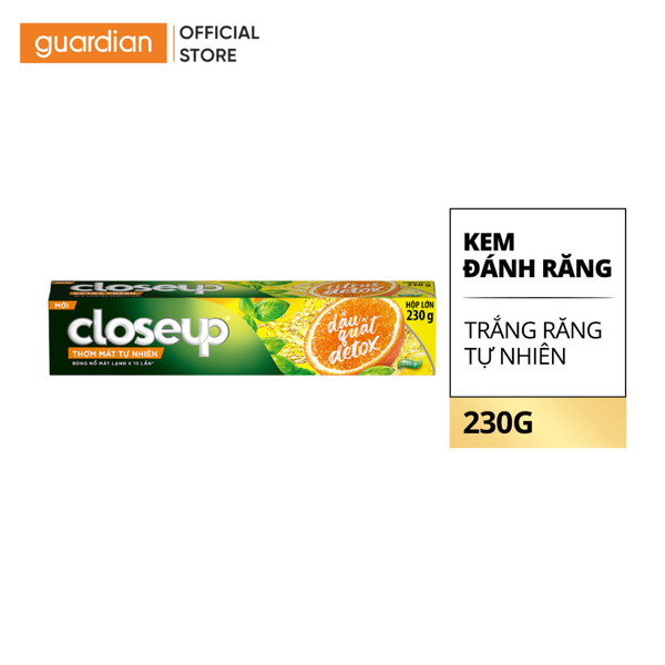 Kem Đánh Răng Closeup Thơm Mát Tự Nhiên Dầu Quất Detox 230G