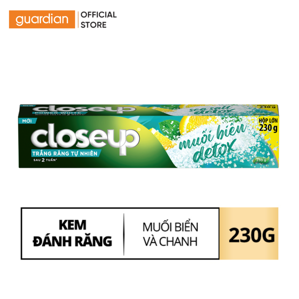 Kem Đánh Răng Closeup Trắng Răng Tự Nhiên Muối Biển Detox 230G