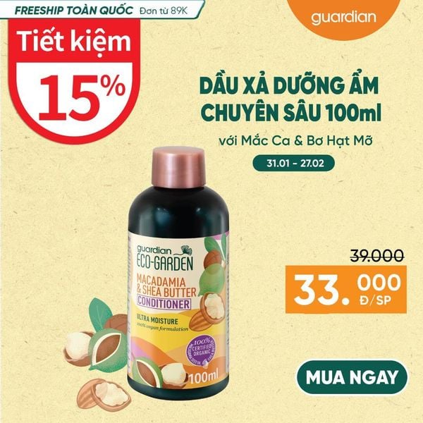 Dầu Xả Dưỡng Ẩm Chuyên Sâu Eco Garden Macadamia & Shea Butter Ultra Moisture Conditioner Chiết Xuất Từ Hạt Mắc Ca Và Bơ Hạt Mỡ 100ml