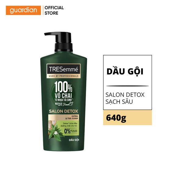 Dầu Gội Sạch Sâu Tresemmé Salon Detox Gừng & Trà Xanh 640Gr