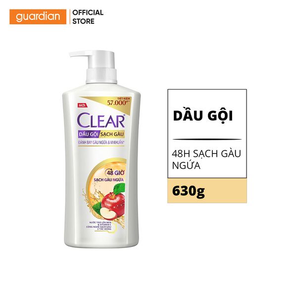 Dầu Gội Giảm Gàu Và Ngứa 48 Giờ Clear 630gr