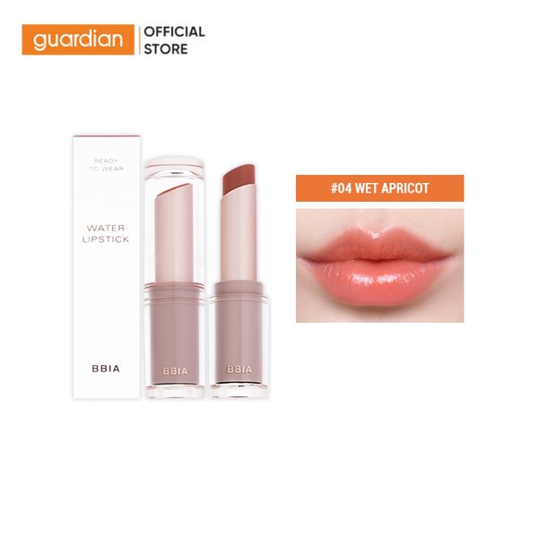 Son Dưỡng Có Màu Thuần Chay Bbia Ready To Wear Water Lipstick #04 Wet Apricot Cam Quả Mơ Nhạt 3gr