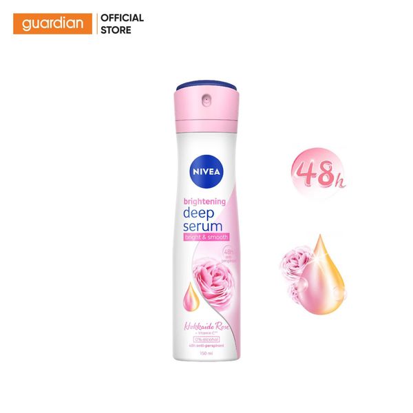 Xịt Ngăn Mùi Serum Trắng Mịn Hương Hoa Hồng Hokkaido Nivea 150Ml