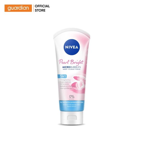 Sữa Rửa Mặt Giúp Hỗ Trợ Sáng Da Nivea Ngọc Trai Pearl White Micro Bubbles Deep Clean Foam 100Gr