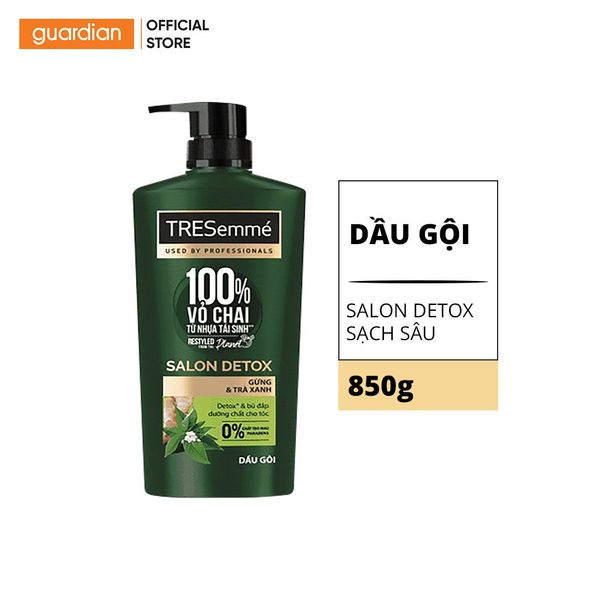 Dầu Gội Sạch Sâu Tresemmé Salon Detox Gừng & Trà Xanh 850Gr