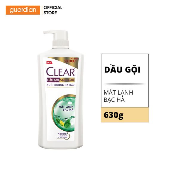 Dầu Gội Sạch Gàu Clear Mát Lạnh Bạc Hà 630gr