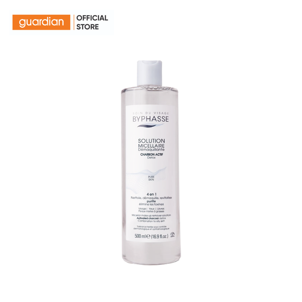 Nước Tẩy Trang Làm Sạch Sâu Thành Phần Than Hoạt Tính Byphasse Micellar Make-Up Remover Solution With Activated Charcoal 500Ml
