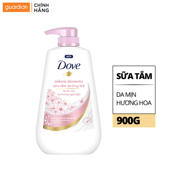 Sữa Tắm Dưỡng Thể Da Mịn Hương Hoa Với Hoa Anh Đào Và Muối Hồng Dove 900Gr