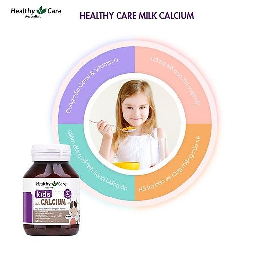  Thực Phẩm Bảo Vệ Sức Khỏe Healthy Care Milk Calcium Hộp 60 Viên 