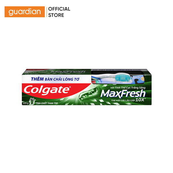 Kem Đánh Răng Colgate Maxfresh Than Tre 225Gr (Tặng Kèm Bàn Chải Đánh Răng)