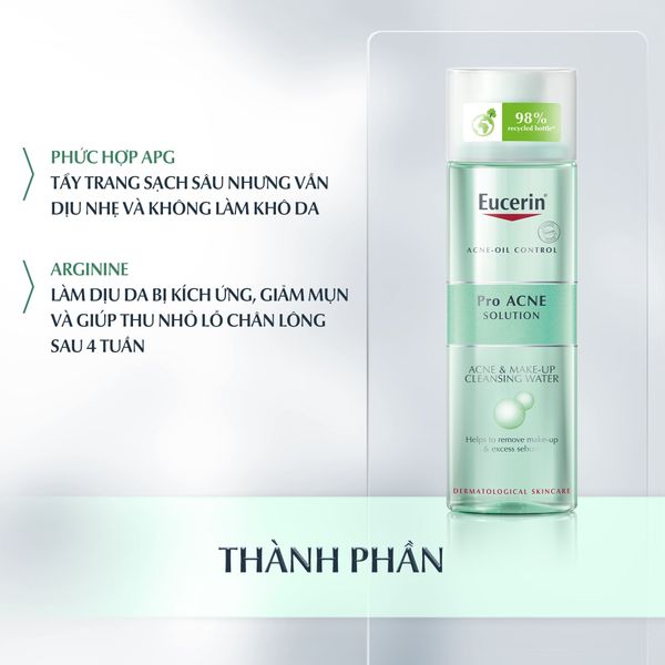 Nước tẩy trang giảm mụn Eucerin Pro Acne Micellar 200ML Guardian Việt Nam