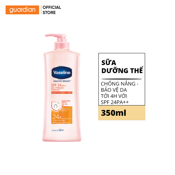 Sữa Dưỡng Thể Chống Nắng Bảo Vệ Da Tới 4H Vaseline Spf24 Pa++ Sun + Polluion Protection 350Ml