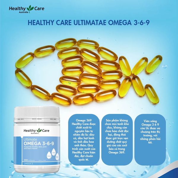  Thực Phẩm Bảo Vệ Sức Khỏe Healthy Care Ultimate Omega 3-6-9 Hộp 200 Viên 