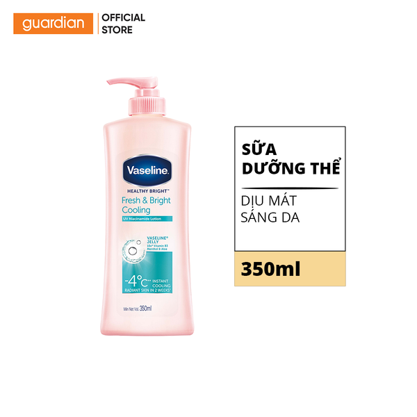 Sữa Dưỡng Thể Dịu Mát Hỗ Trợ Sáng Da Vaseline Fresh & Bright Cooling 350Ml