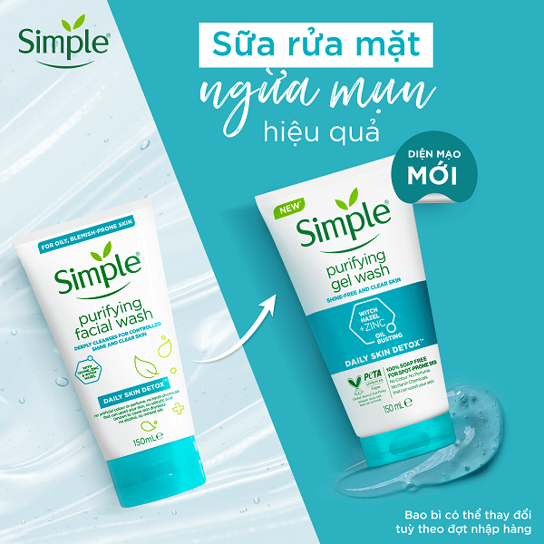 Sữa Rửa Mặt Kiềm Dầu Ngừa Mụn Simple Purifying Gel Wash 150Ml Guardian Việt  Nam