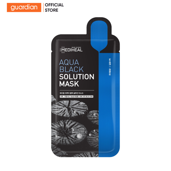 Mặt Nạ Than Hoạt Tính Giúp Loại Bỏ Bã Nhờn Mediheal Aqua Black Solution Mask 23Ml