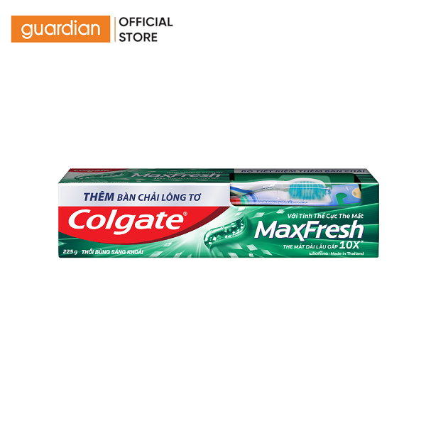 Kem Đánh Răng Colgate Maxfresh Cực The Mát 225Gr (Tặng Kèm Bàn Chải Đánh Răng)