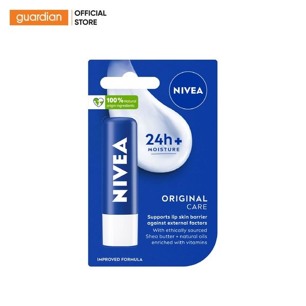 Son Dưỡng Ẩm Chuyên Sâu Nivea Original Care Caring Lip Balm 4,8Gr