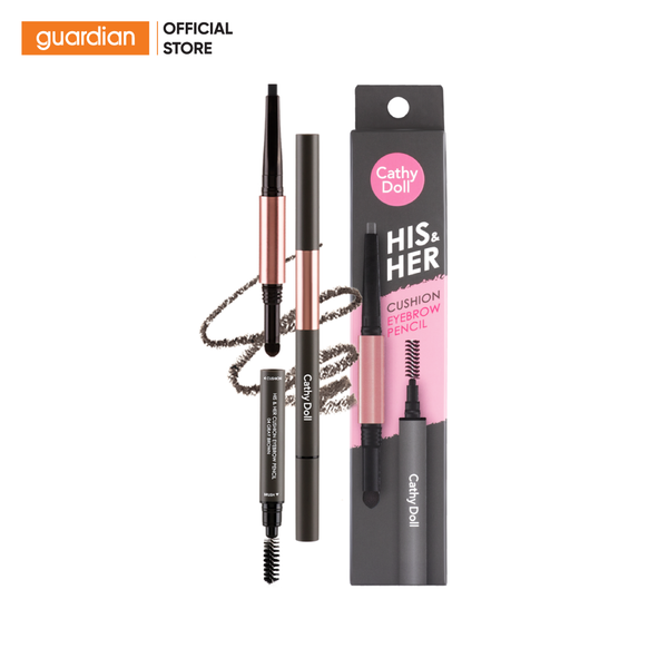 Chì Kẻ Mày Cathy Doll His & Her Cushion Eyebrow Pencil 3 Trong 1 #04 Gray Brown 0,16Gr + 0,4Gr