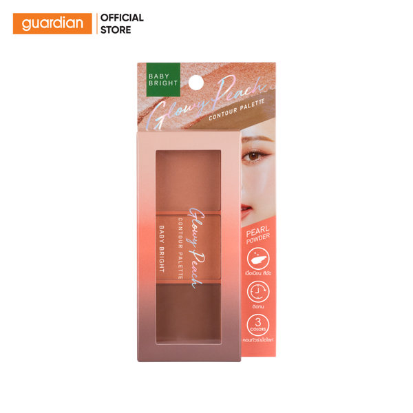 Bảng Phấn Bắt Sáng Và Tạo Khối Baby Bright Glowy Peach Contour Palette 4gr X 3 Màu