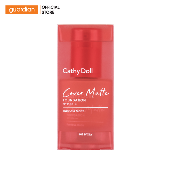 Kem Nền Cathy Doll Cover Matte Foundation SPF15 PA +++ #01 Ivory Da Trắng Hồng 30Gr