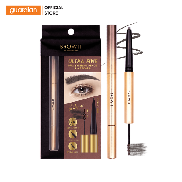 Chì Kẻ Mày Và Mascara Mày 2 Trong 1 Browit Ultra Fine Duo Eyebrow Pencil & Mascara #Ash Brown 0,16Gr + 1,26Ggr