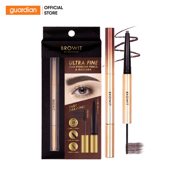 Chì Kẻ Mày Và Mascara Mày 2 Trong 1 Browit Ultra Fine Duo Eyebrow Pencil & Mascara #Chocolate Brown 0,16Gr + 1,26Gr