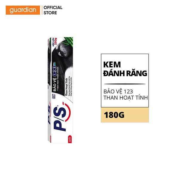 Kem Đánh Răng Bảo Vệ 123 Than Hoạt Tính P/S 180Gr