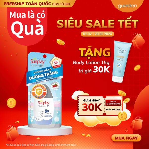 Sữa Chống Nắng Dưỡng Giúp Hỗ Trợ Sáng Da Sunplay Whitening Uv SPF50+ PA+++ 30Gr